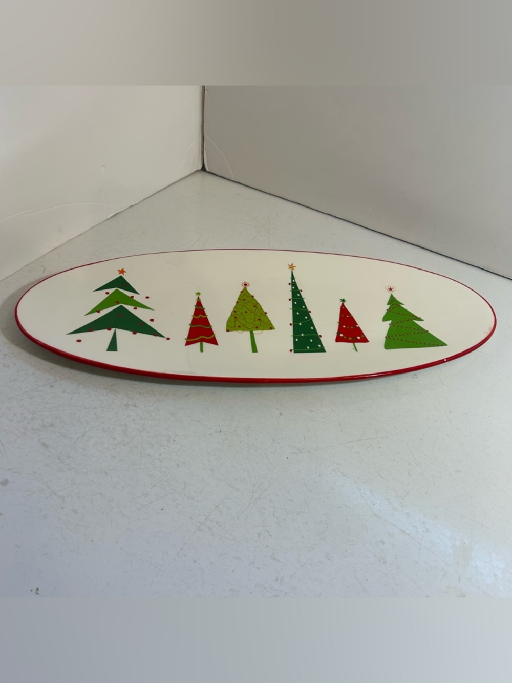 🛍️3/$30 TAG Christmas plate oval tree holiday platter